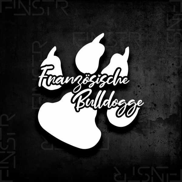 Französische Bulldogge - Pfote Abdruck Dog Sticker