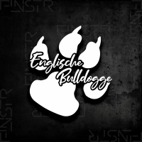 Englische Bulldogge - Pfote Abdruck Dog Sticker