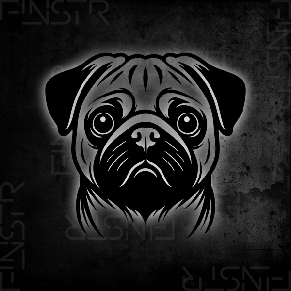 Mops - Kopf Hunde Sticker
