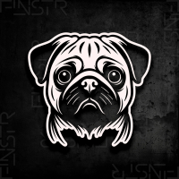 Mops - Kopf Hunde Sticker